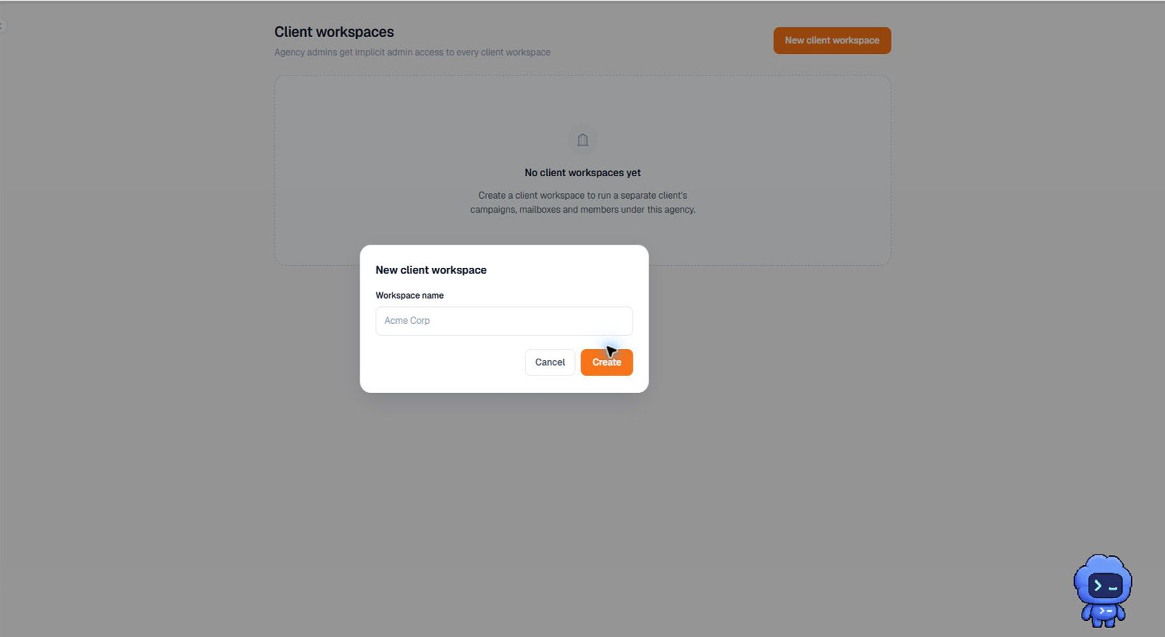 Current Terlido Agency New Client interface