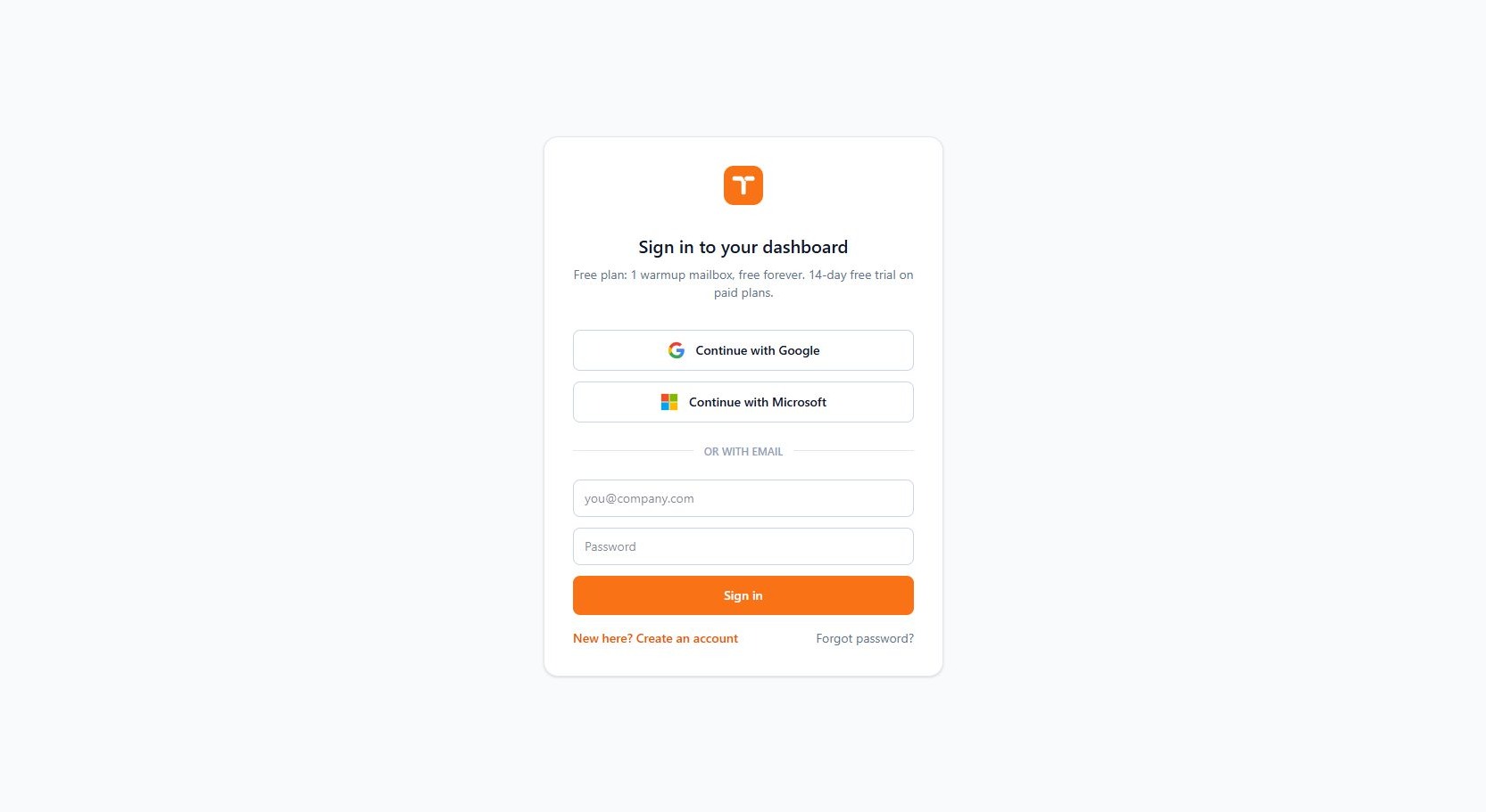 Terlido sign-in screen with Google, Microsoft, and email options